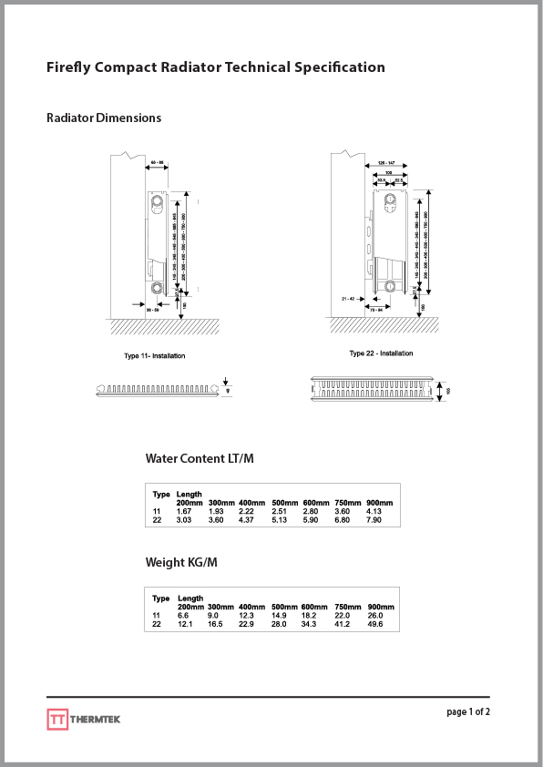 firefly compact radiators tech info