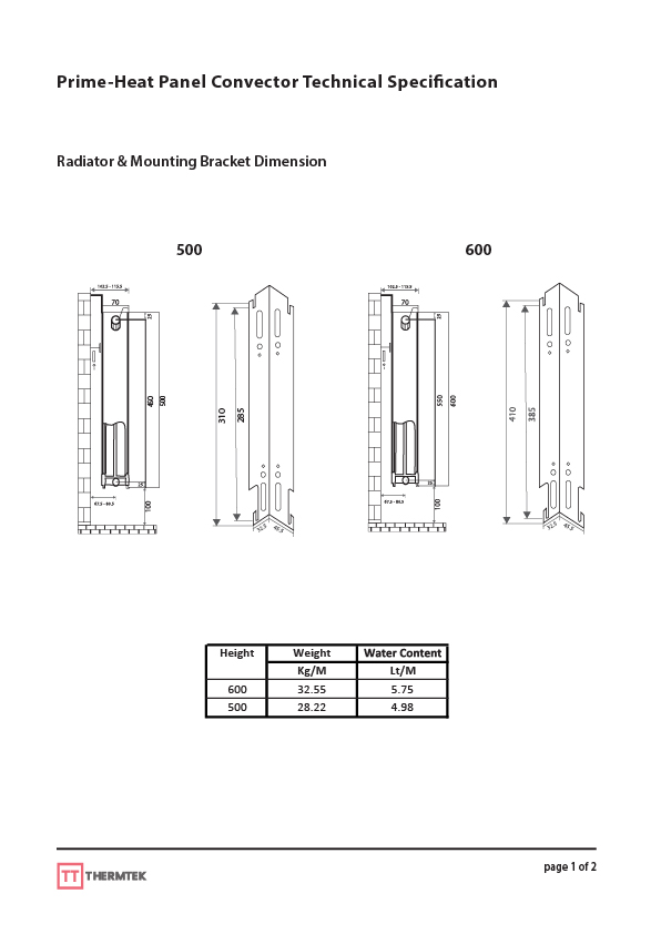 prime heat radiators tech info